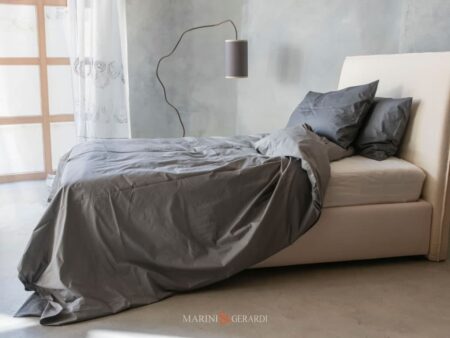 OASI copripiumino cotone doubleface colore Polvere + Grigio Selce