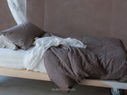 Copripiumino Matrimoniale Cotone Noce 220 Fili Design Olimpia