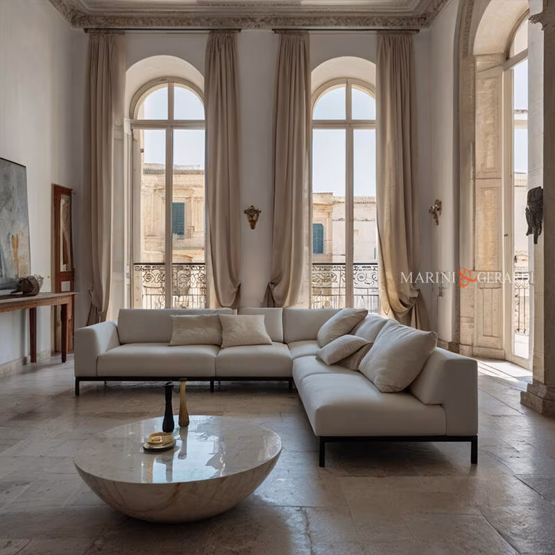 Doppie tende per interni eleganti moderne in lino Doppie tende per interni eleganti moderne in lino