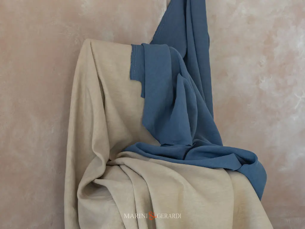 divano tessuto lino lavato effetto vintage corda blu