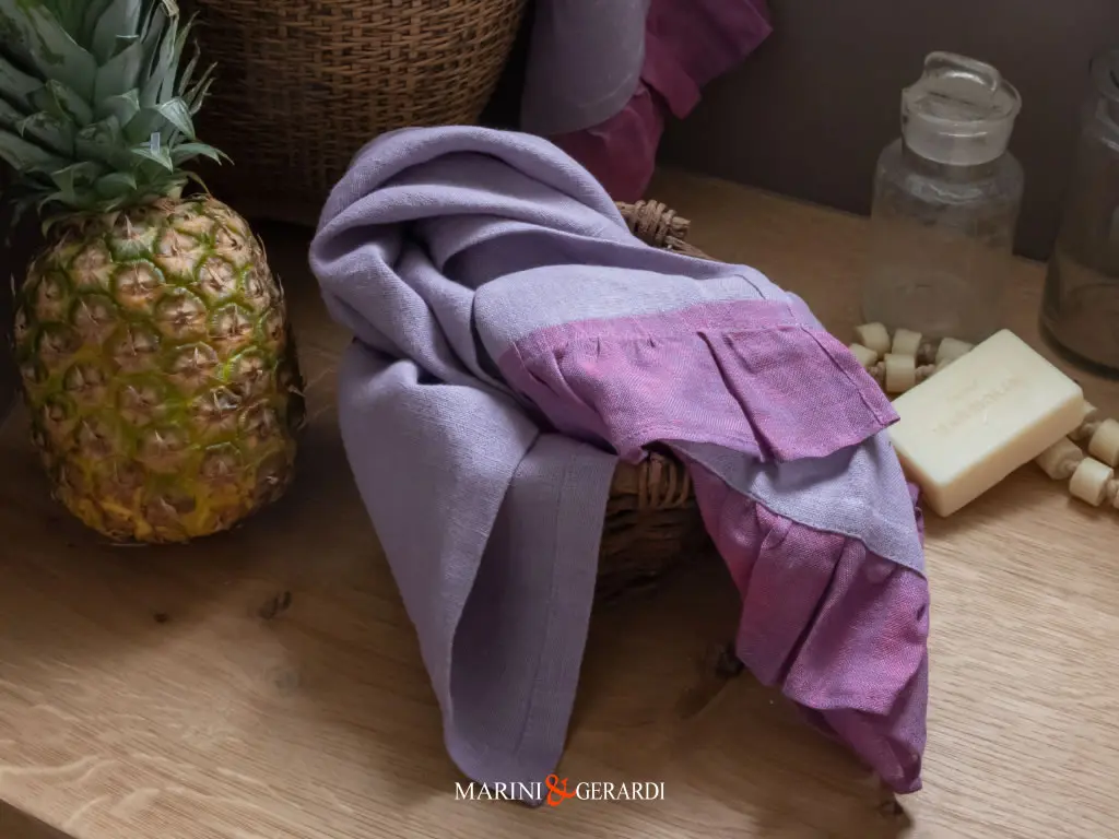 set asciugamani lino bagno glicine set asciugamani lino bagno glicine