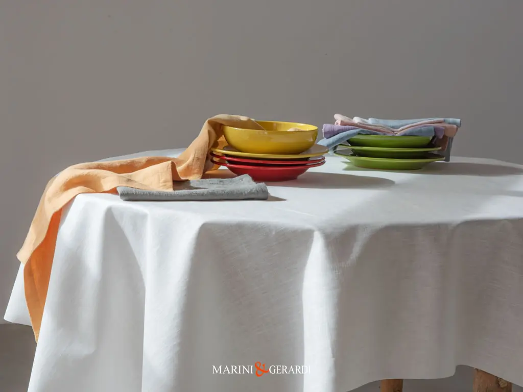 tovaglia antimacchia bianca in tessuto di lino idrorepellente tovaglia antimacchia bianca in tessuto di lino idrorepellente