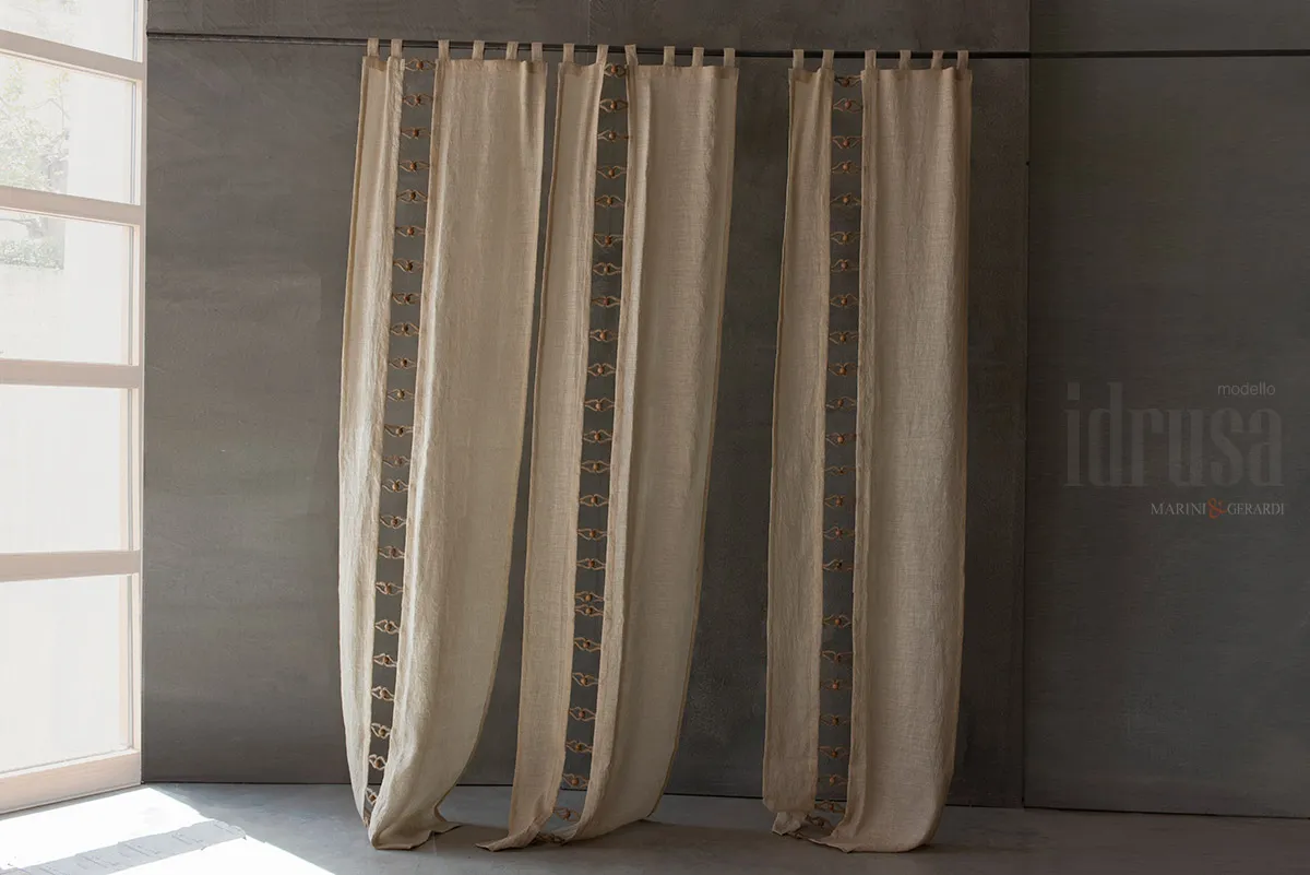 Tende a vetro shabby chic lino stropicciato Tende a vetro shabby chic lino stropicciato