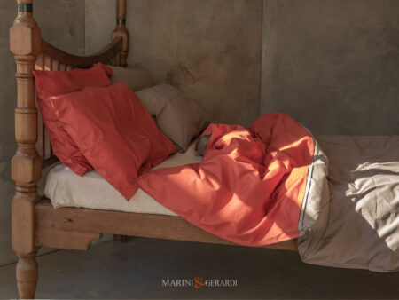 copripiumino matrimoniale a sacco in cotone mattone argilla