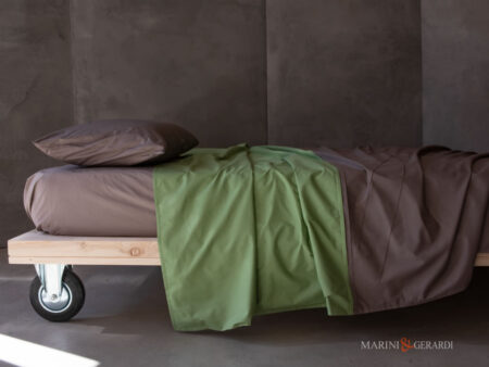 set lenzuola matrimoniali estive cotone percalle verde giada noce