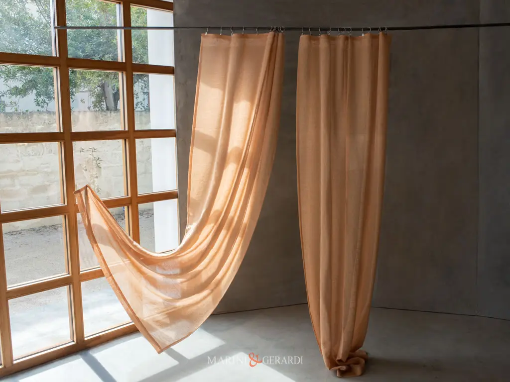 tenda per interni in lino stropicciato madarino villa castelli tenda per interni in lino stropicciato madarino villa castelli