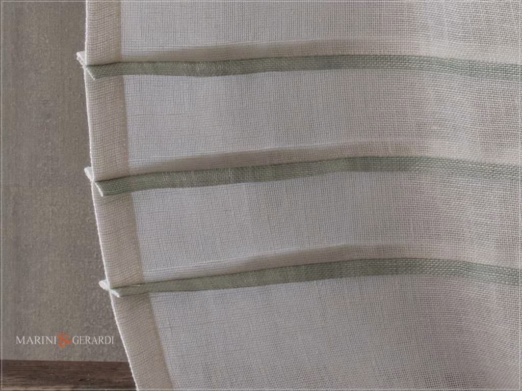 tende a vetro lino canapone plissettature e inserti colore - Marini & Gerardi tende a vetro lino canapone plissettature e inserti colore - Marini & Gerardi