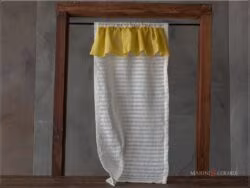 CIGNO mini 01 - Tenda a Vetro Shabby chic in Lino Garzato con Organza - Marini e Gerardi