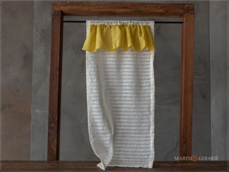 CIGNO mini 01 - Tenda a Vetro Shabby chic in Lino Garzato con Organza - Marini e Gerardi