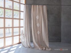 tenda per salotto moderno in lino design minimalista