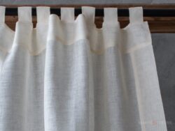 Tende a vetro camera da letto in lino con asole