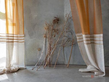 tende camera da letto moderne in lino organza in seta arancio