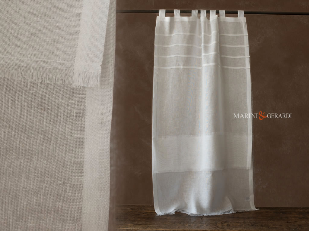 Tende moderne a vetro in lino bianco con plisse - Marini & Gerardi