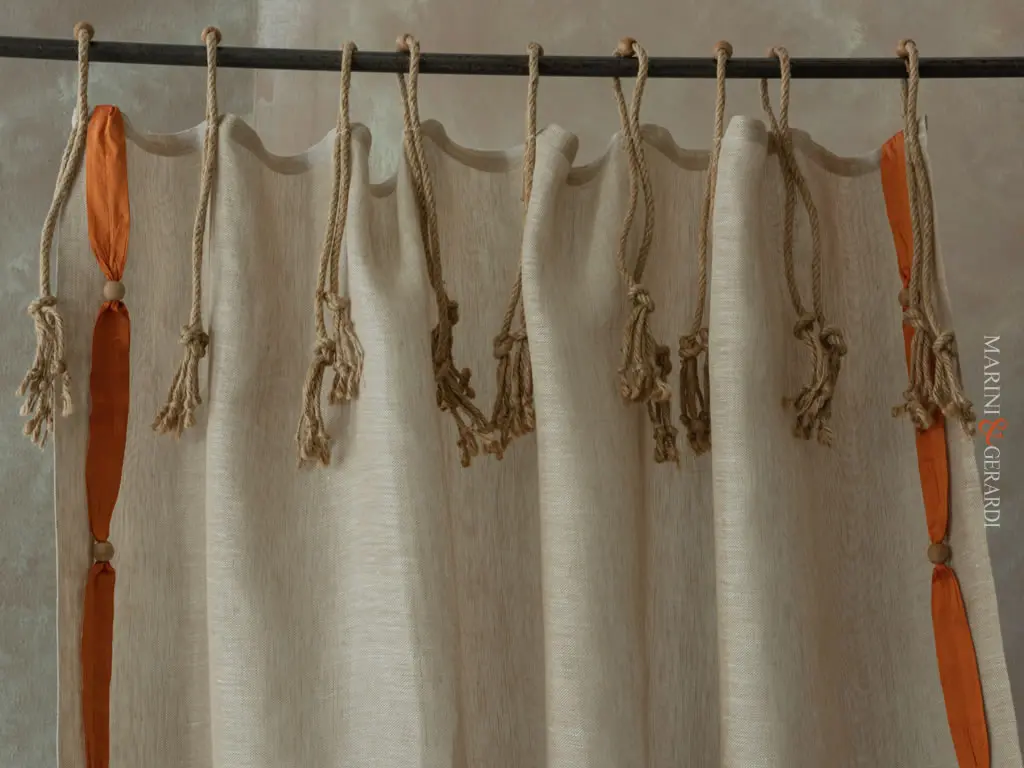 tende salone moderno in lino asole in corda tende salone moderno in lino asole in corda