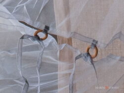 tende soggiorno lino canapone telo in organza lilla