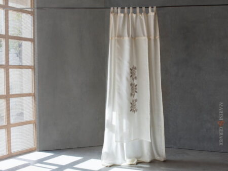 TORRE RINALDA - Tenda Interni Moderna a Doppio Telo in Lino con ricamo