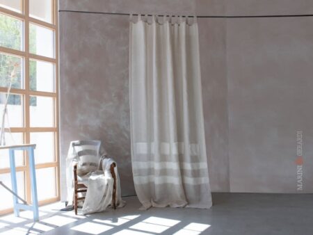 tende moderne in lino camera da letto con applicazioni