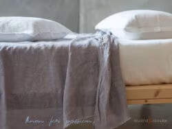 completo lenzuola letto - Lenzuola Matrimoniali Colorate lilla in Lino o Cotone Vintage