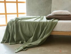 BRIS – Set Lenzuola Matrimoniali in Cotone stropicciato mango
