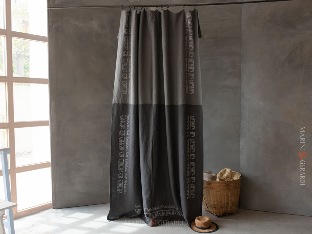 MARRAKECH tende design soggiorno moderno in lino grigio