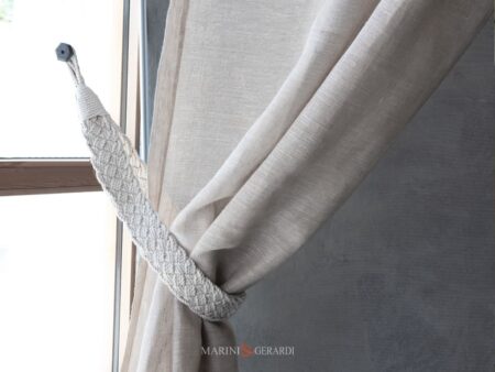 tende per casa moderna in lino canapone con ambrasse