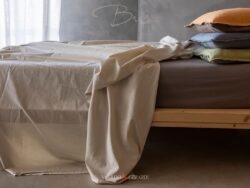 lenzuola sopra in cotone delave letto singolo sabbia
