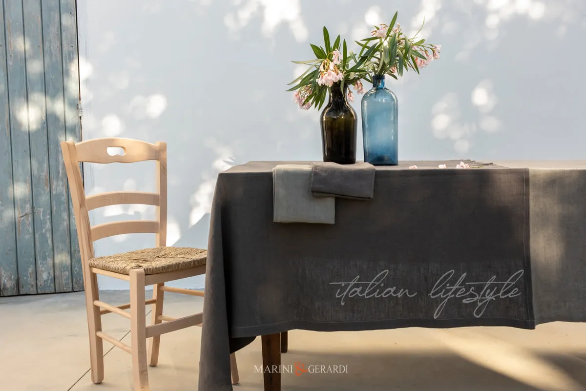 tovaglia da tavola tovaglioli in lino grigio tovaglia da tavola tovaglioli in lino grigio