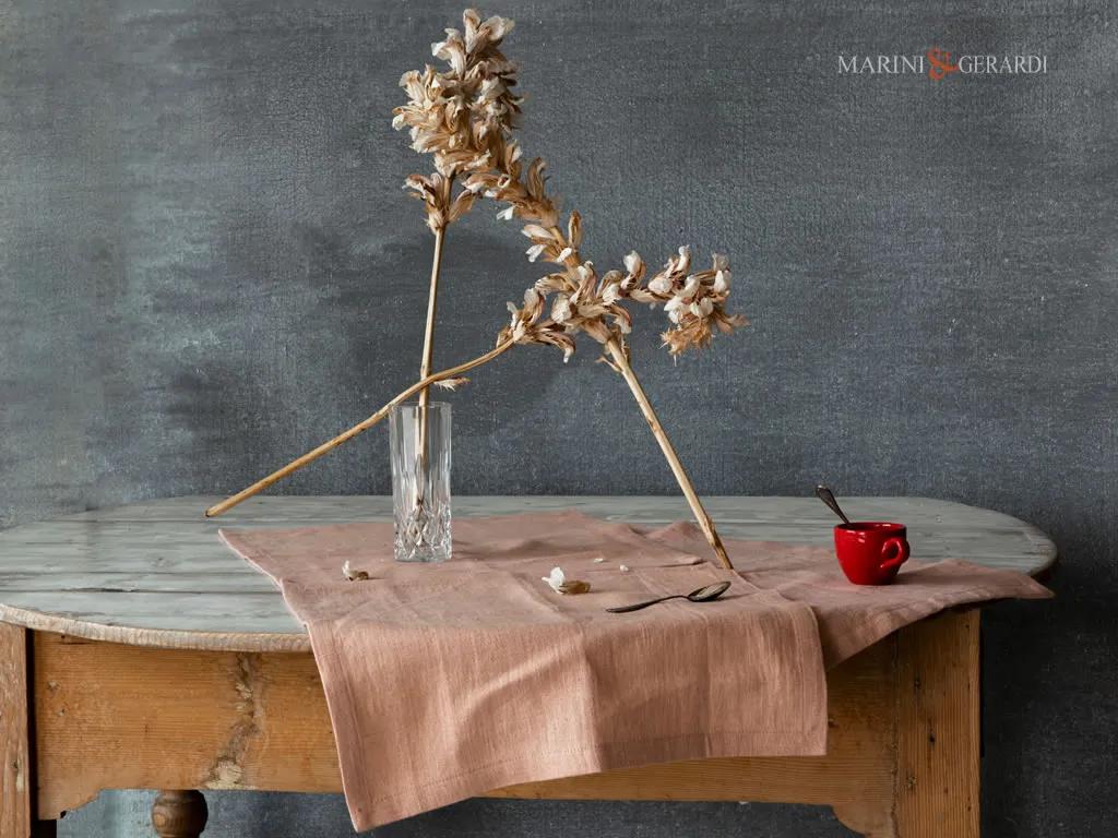 tovagliette americane eleganti in lino rosa per colazione tovagliette americane eleganti in lino rosa per colazione