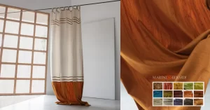 shnatung di seta dupioni ocra per tende interni