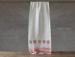 Tende a vetro classiche in lino bianco design sanremo bordeaux