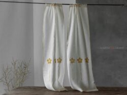 Tende da cucina a vetro lunghe in lino
