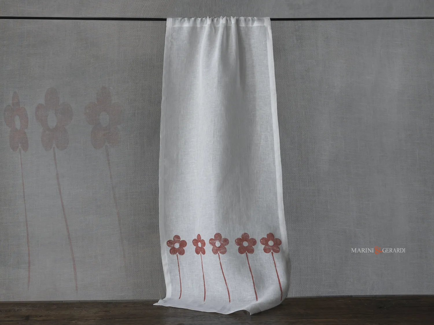 Tende da cucina a vetro in lino bianco design fiore Tende da cucina a vetro in lino bianco design fiore