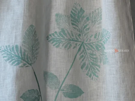 Tende da finestra a vetro in lino tiffany design verde acqua - Marini e Gerardi