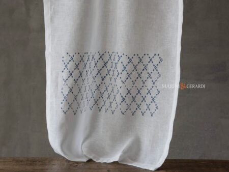 Tendine da interno moderne semplici eleganti griglia in lino