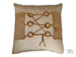 Cuscini decorativi anelli legno juta corda savana cc003