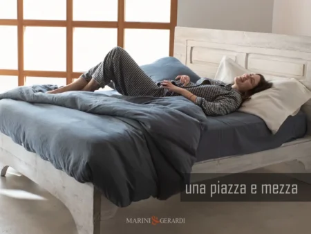 Completo letto una piazza e mezza francese lino prelavato stonewashed