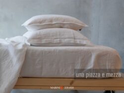 Lenzuola con angoli una piazza e mezza puro lino bianco