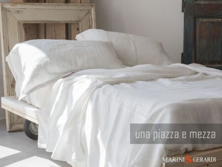Letto mezza piazza lenzuola piane in lino