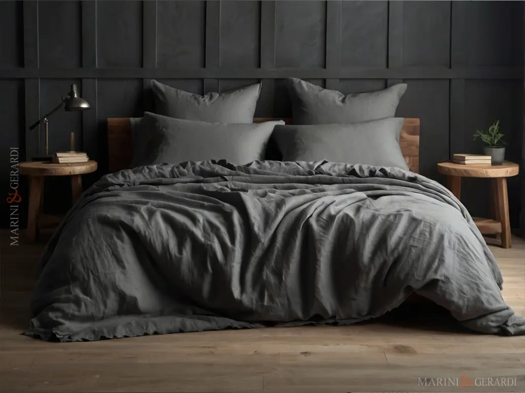 Sacco copripiumino 1 piazza e mezza grigio antracite Sacco copripiumino 1 piazza e mezza grigio antracite