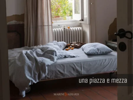 Set copripiumino una piazza e mezza lino lavato a righe