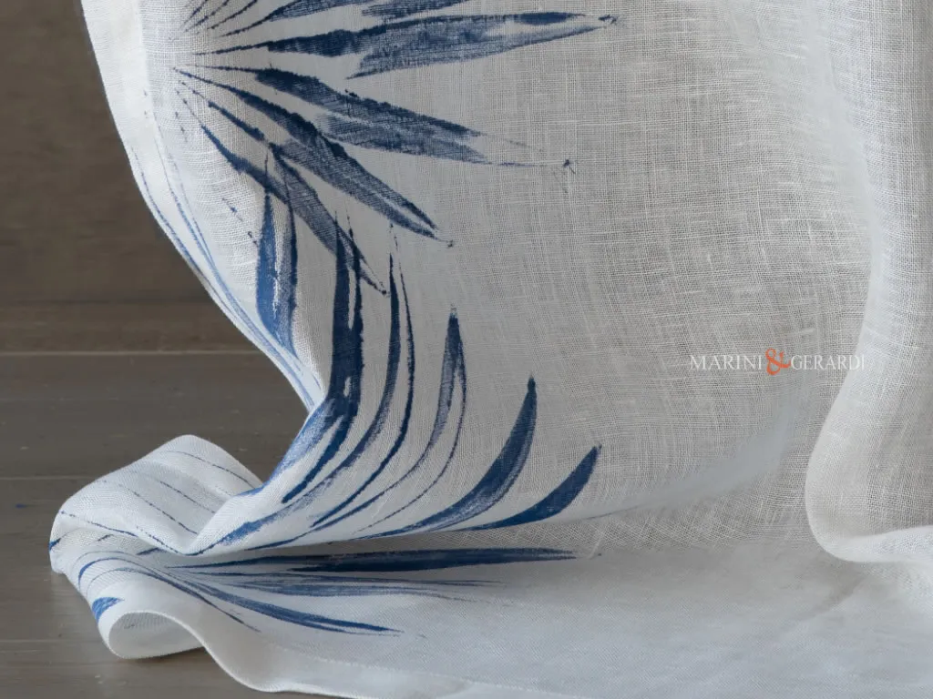 Tende soggiorno moderno a vetro in lino oasi blu Tende soggiorno moderno a vetro in lino oasi blu