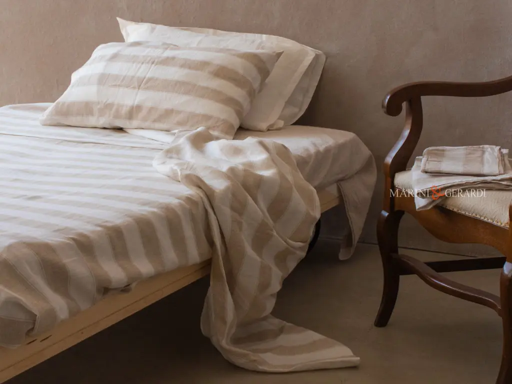 Set lenzuola una piazza e mezzo in lino agave Set lenzuola una piazza e mezzo in lino agave