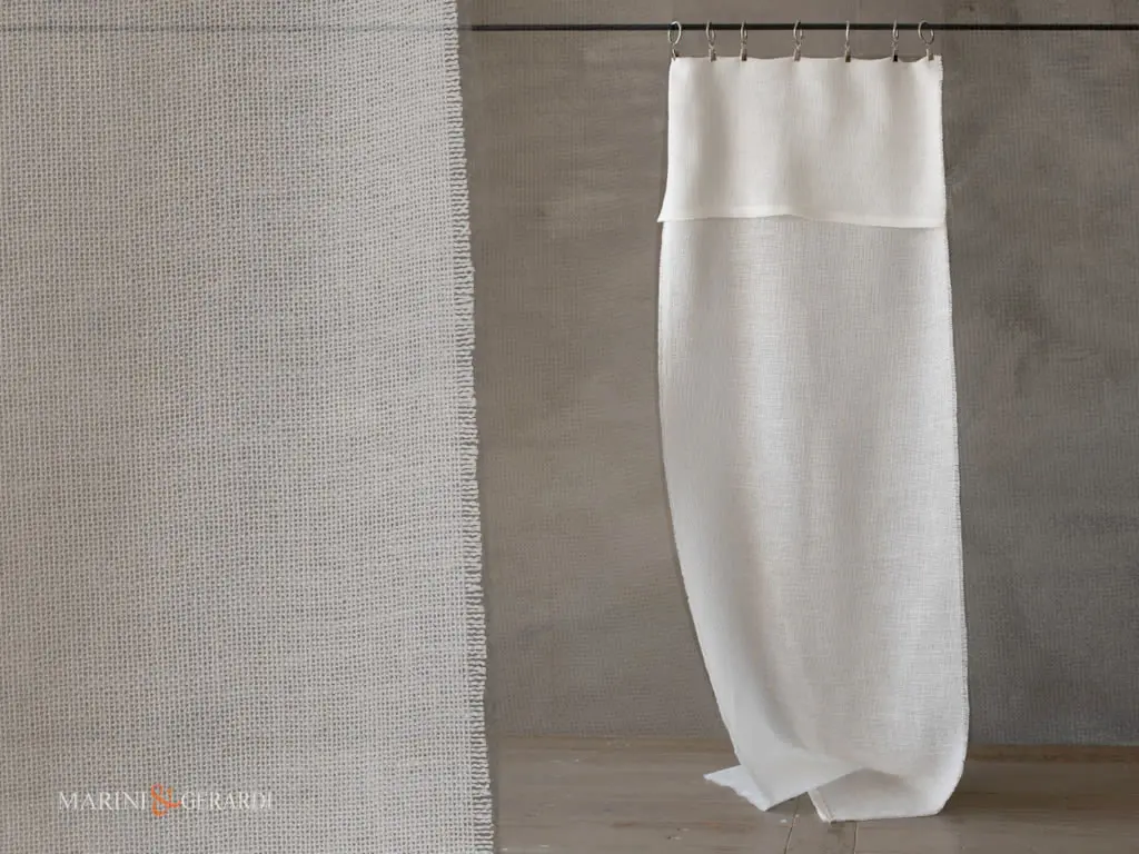 Tende per finestra a vetro in lino bianco - Marini e Gerardi Tende per finestra a vetro in lino bianco - Marini e Gerardi