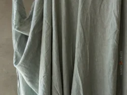 Tessuto tende da sala moderna in lino grigio salvia