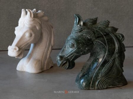 Scultura testa di cavallo in marmo idea arredo casa