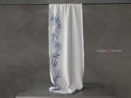 Soggiorno tende a vetro moderne in lino oasi blu