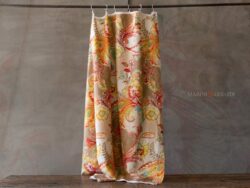 Tende shabby chic a vetro primavera di fiori in lino