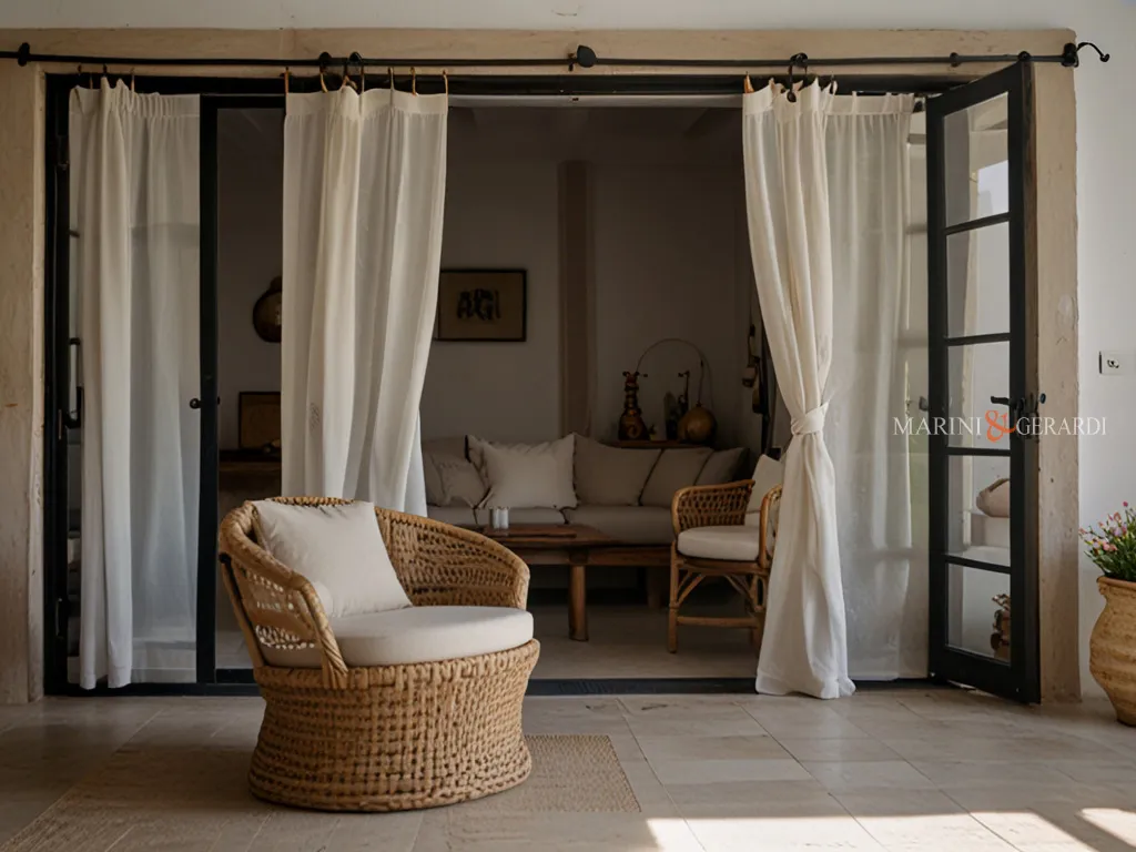 Tende soggiorno moderne con veranda in lino salento Tende soggiorno moderne con veranda in lino salento
