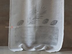Tende a vetro per cucina classica in lino bianco design deserto nero - Marini e Gerardi