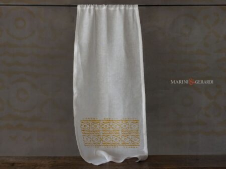 Tende a vetro su misura moderne in lino bianco design giallo